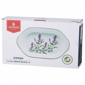 Блюдо керамика, шубница, прямоугольное, 17х28х4.5 см, Лаванда, Agness, 358-2165