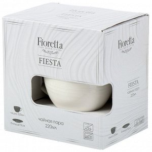 Чайная пара фарфор, 2 предмета, на 1 персону, 220 мл, Fioretta, Fiesta, TDS725, белая