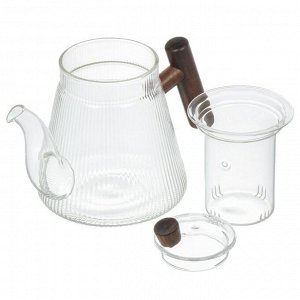 Чайник заварочный стекло, 0.95 л, с ситечком, B050182