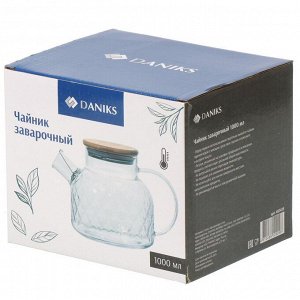Чайник заварочный стекло, 1 л, с ситечком, Daniks, B050190