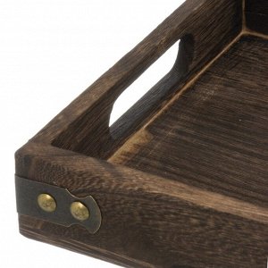 Поднос дерево, 32х20х4 см, прямоугольный, с ручками, Y4-8907