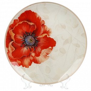 Блюдо стекло, круглое, 30 см, 2 предмета, с лопаткой, Мак, Daniks