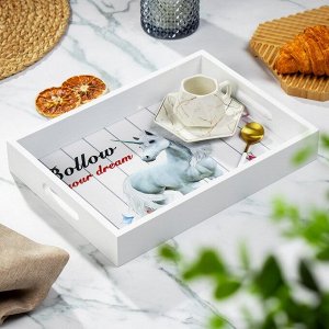 Поднос дерево, 32х23х5 см, прямоугольный, малый, в ассортименте, Y4-2664