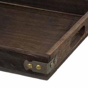 Поднос дерево, 40х28х4 см, прямоугольный, с ручками, Y4-8905