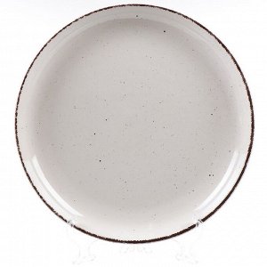 Тарелка обеденная, керамика, 26 см, круглая, White Fusion, Daniks, белая