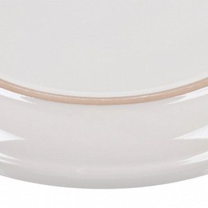 Тарелка обеденная, керамика, 26 см, круглая, White Fusion, Daniks, белая