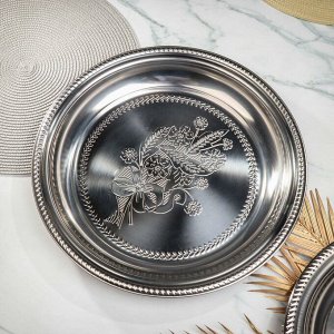 Поднос нержавеющая сталь, 39.5 см, круглый, Y4-4952