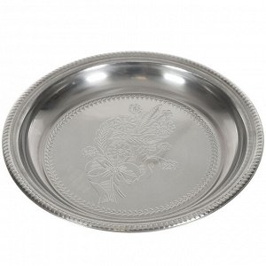 Поднос нержавеющая сталь, 39.5 см, круглый, Y4-4952