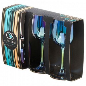 Бокал для вина, 300 мл, стекло, 3 шт, Glasstar, Васильковый, RNVS_8164_11