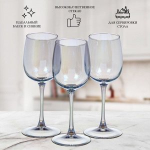 Бокал для вина, 300 мл, стекло, 3 шт, Glasstar, Васильковый, RNVS_8164_11