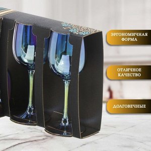 Бокал для вина, 300 мл, стекло, 3 шт, Glasstar, Васильковый, RNVS_8164_11