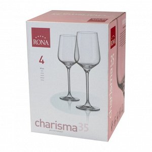 Бокал для вина, 350 мл, стекло, 4 шт, Rona, Charisma, 900-489