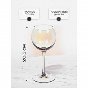 Бокал для вина, 350 мл, стекло, 6 шт, Glasstar, Васильковый 9, RNVS_1819_9