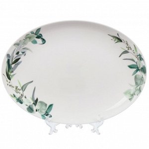 Блюдо стеклокерамика, овальное, 24х33 см, Эвкалипт, Daniks, LPKYP130/K2301