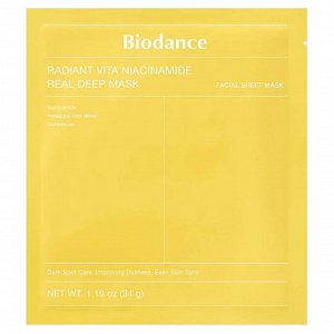 Biodance Radiant Vita Niacinamide Real Deep Mask Гидрогелевая маска с ниацинамидом 1 шт