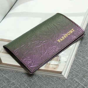Обложка для паспорта, тиснение, цвет фиолетовый/хамелеон