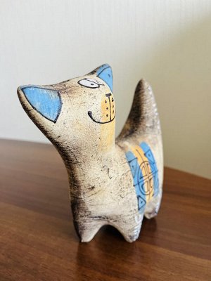 Статуэтка (фигурка) кота из глины шамот