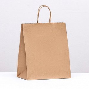 Пакет бумажный крафт 90 г/м², круглая ручка 22x12x25 см