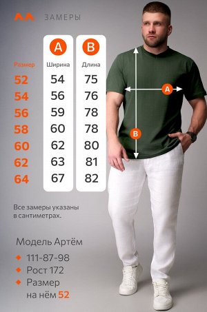 Мужская футболка больших размеров c V-вырезом Happyfox