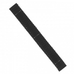 Ремешок для часов 17 мм, металл, протектор звенья объёмные, чёрный хром, 15.5 см