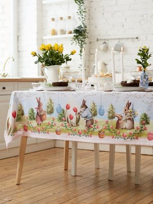 Скатерть Доляна Easter garden, 145x180 +/- 3 см, 100% п/э