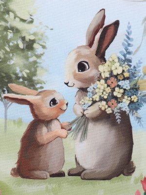 Скатерть Доляна Easter garden, 145x180 +/- 3 см, 100% п/э