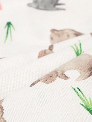 Скатерть пасхальная Доляна Fluffy bunnies, 110x144 см, 100% хлопок, 164 г/м²