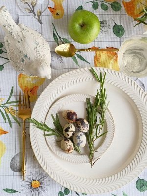 Скатерть Доляна Duckling, 149x220 см, 100% хлопок, рогожка 164 г/м²
