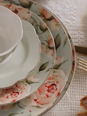 Тарелка WY Pink O'hara, d=27 см, фарфор, зелёная