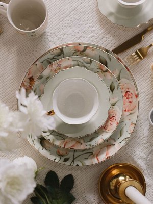 Тарелка WY Pink O'hara, d=27 см, фарфор, зелёная