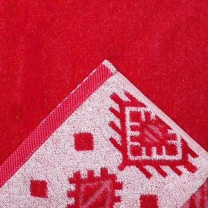 Полотенце махровое Узор, цвет красный, размер 75х150 см,100 % хлопок