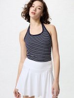UNIQLO - полосатая майка с чашечками и открытой спинкой - 69 NAVY
