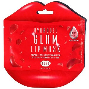 Гидрогелевые патчи для губ с розой BeauuGreen Hydrogel Glam Lip Mask Rose, 1шт (3г)