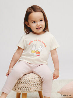 UNIQLO UT - хлопковая футболка для малышей с принтом Miffy - 01 OFFWHITE