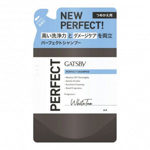 Мужской шампунь "Gatsby Perfect Shampoo" для двойной очистки кожи головы и удаления укладочных средств (аромат белого чая) 300 мл, мягкая упаковка / 12