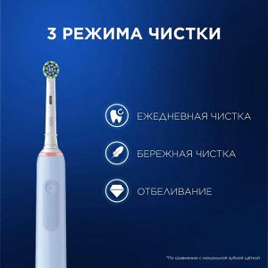 Электрическая зубная щётка Oral-B Pro 3 Голубая с дополнительной сменной насадкой Pro Cross Action (1 шт)