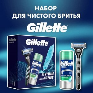 Мужской набор Gillette с бритвой Gillette Mach3 и гелем для бритья