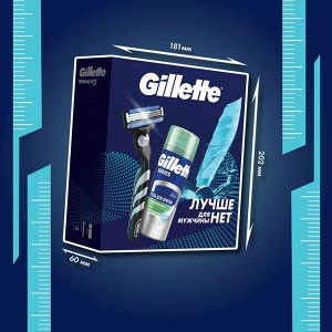 Мужской набор Gillette с бритвой Gillette Mach3 и гелем для бритья