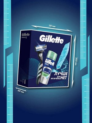 Мужской набор Gillette с бритвой Gillette Mach3 и гелем для бритья