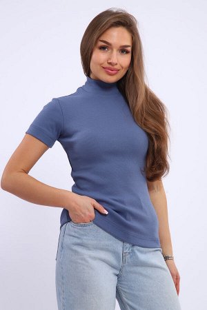 Водолазка Варианты расцветки: индиго
Ткань: кашкорсе, Соостав: 95% хлопок; 5% лайкра
Водолазка женская с коротким рукавом, приталенная из кашкорсе. Воротник стойка, рукава и низ изделия подогнуты на п