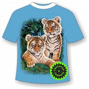 Детская футболка с тигрятами сафари 865 (B)
