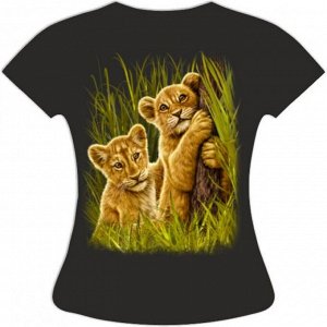 Женская футболка со львятами 796