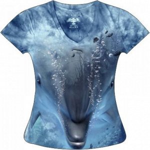 Женская футболка с дельфином KP 118