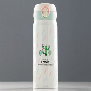 Термос "Cactus love", 450 мл, сохраняет тепло 6 ч, микс, 7х22.5 см