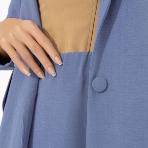 Брючный костюм на подплечниках, Стиль по-французски (blue, 2 в 1)