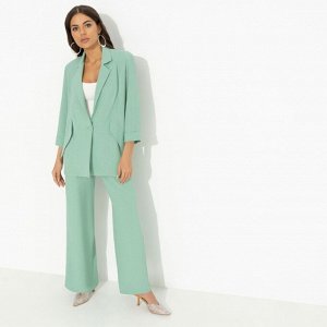 Брючный костюм из лёгкой ткани, Стиль по-французски (green, 2 в 1)