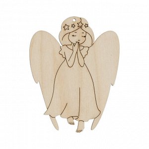 Заготовка для декорирования "Mr. Carving" ВД-785 "Ангел" фанера 10 х 9 х 0.3 см в платье (9х7 см)