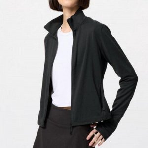 UNIQLO Женская лёгкая куртка AIRism с высокой эластичной застежкой-молнией, длинный рукав 474964 черный