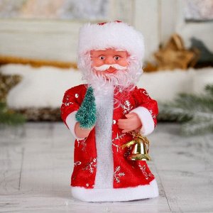 Дед Мороз "Длинная шуба, с ёлкой" 17 см