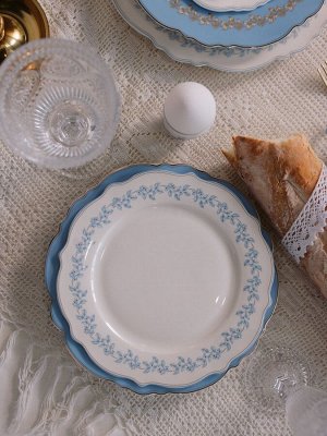 Тарелка WY Royal blue, d=26.5 см, фарфор, белая